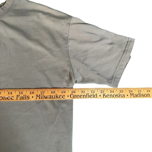 P2M Designer Brand Tan At Redemption Attempt Print Round Neck T Shirt Size Large - Picture 3 of 8